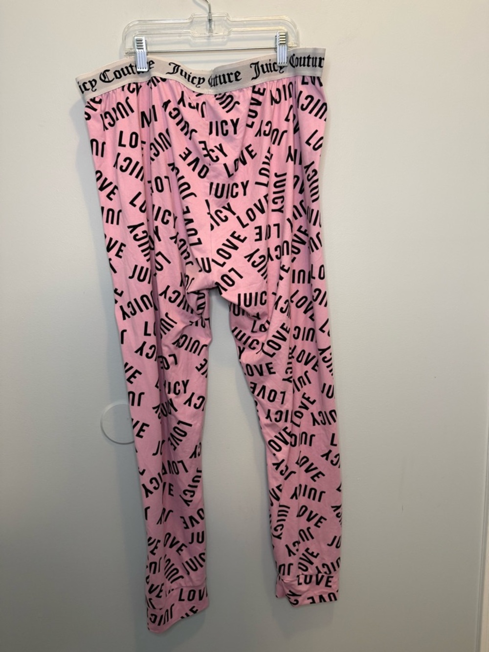 Juicy Couture Pink & Black Logo Lounge Pants Joggers XL Y2K Coquette - Picture 2 of 7
